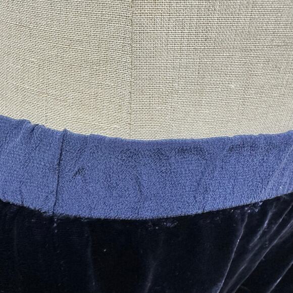 Eileen Fisher navy silk/rayon velvet wide leg crop pull on pant size small - Picture 8 of 14